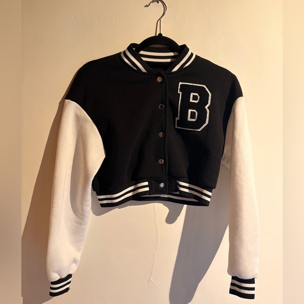 Cropped varsity jacket